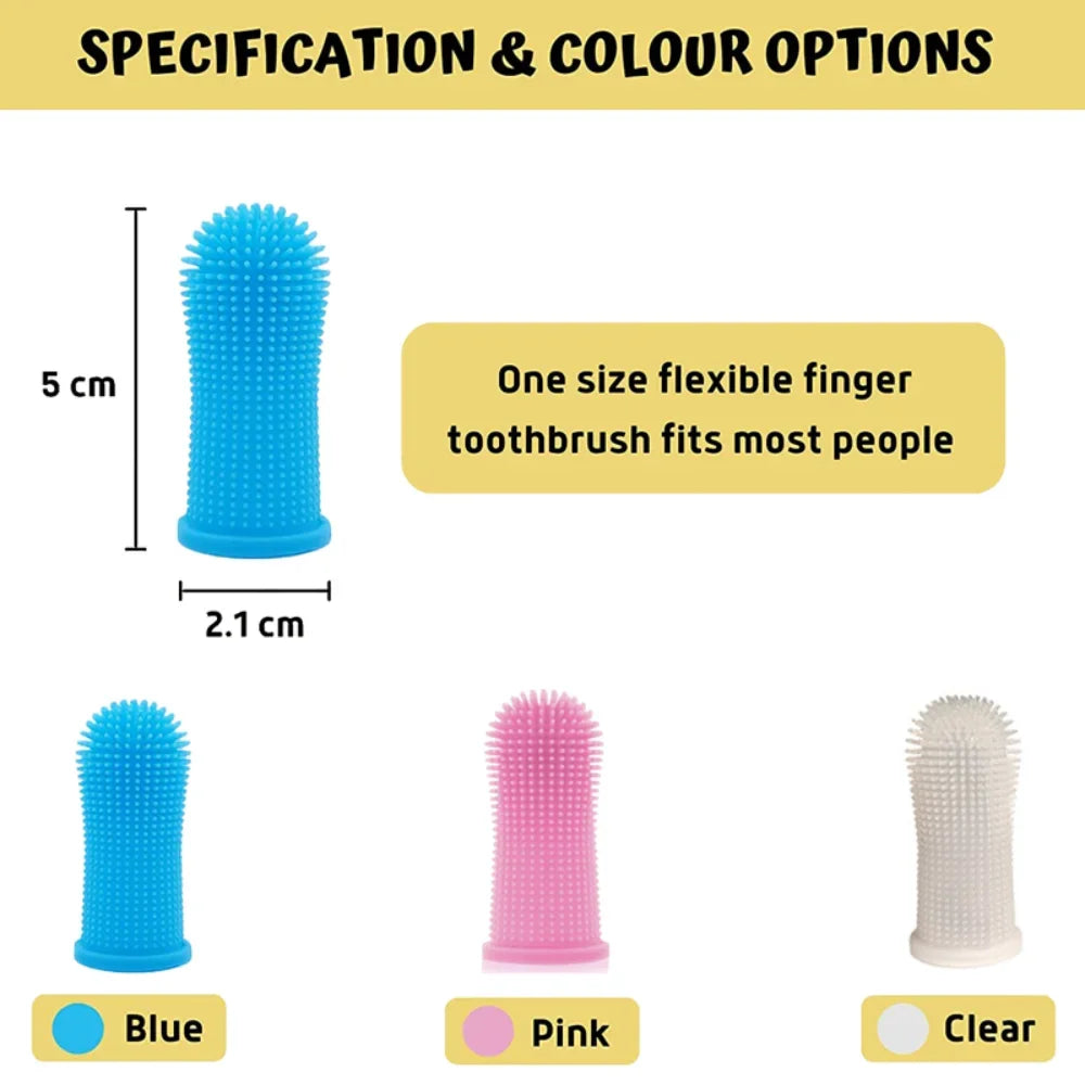 Dog Super Soft Pet Finger Toothbrush for Teeth Cleaning and Bad Breath Care