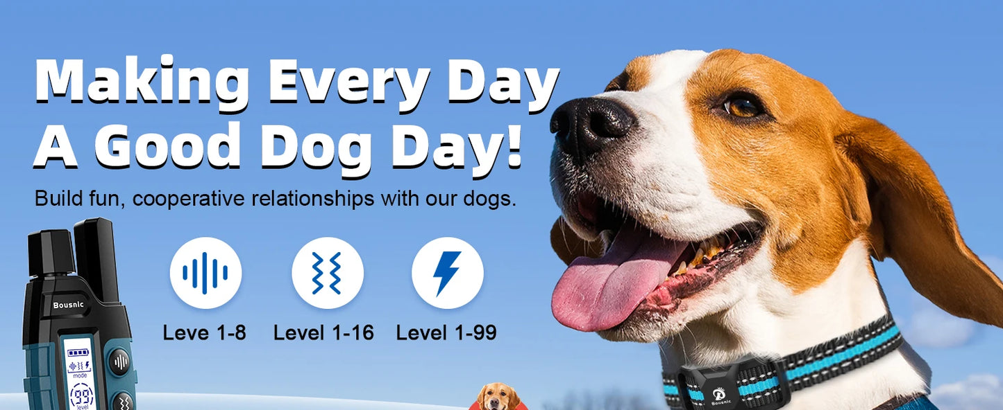 Dog Shock Collar for 2 Dogs 3300 Feet Waterproof Training Collar for Large Medium Small Breeds