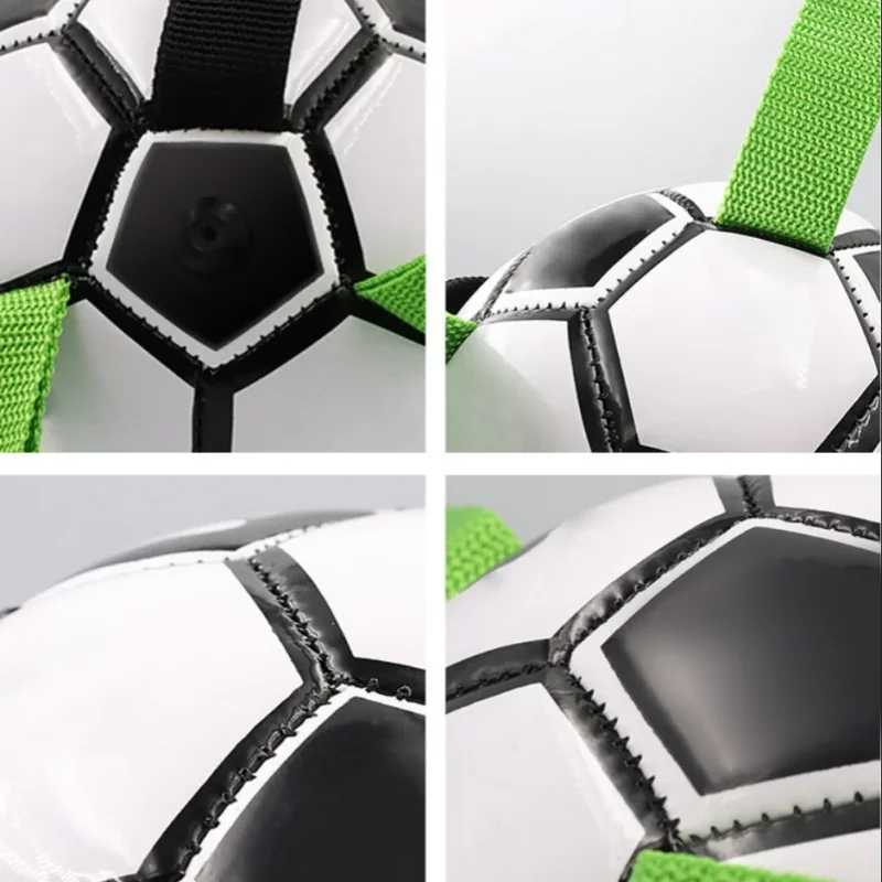 1pc Durable Football Design Pet Toy With Straps Dog Chewing Ball For Training Playing Teeth Cleaning Interactive Fetch