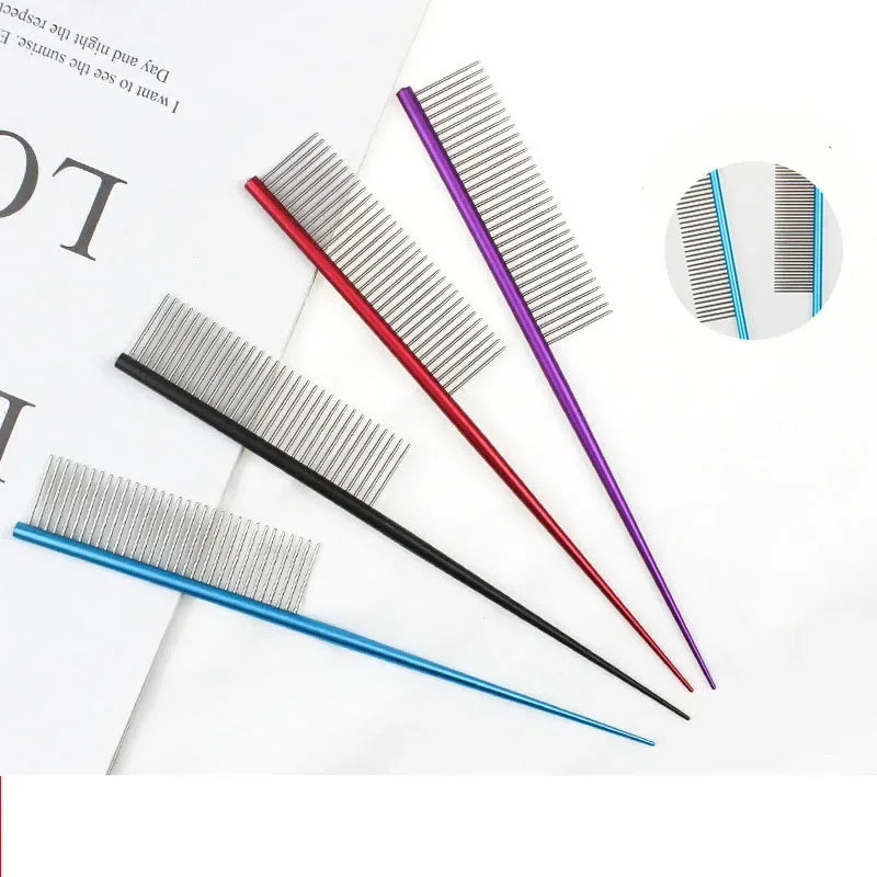 Pet Grooming Comb and Undercoat Rake for Cats and Dogs Easy Tangle Removal Small Medium Large Durable Stainless Steel Multi-Color