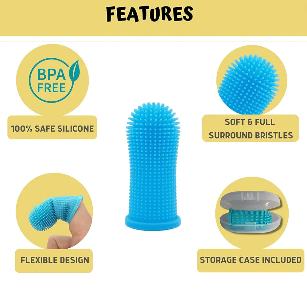 Dog Super Soft Pet Finger Toothbrush for Teeth Cleaning and Bad Breath Care