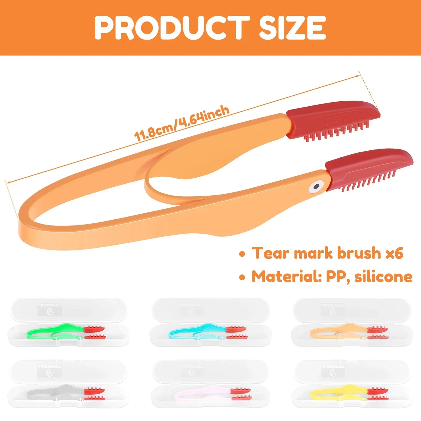 6 Pcs Dog Eye Comb Brush Soft Silicone Pet Tear Stain Remover Portable Grooming Tool Multifunctional Pet Care