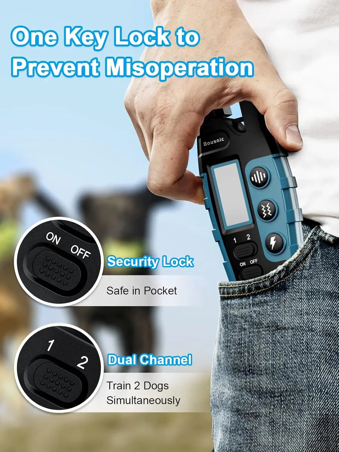 Dog Shock Collar for 2 Dogs 3300 Feet Waterproof Training Collar for Large Medium Small Breeds
