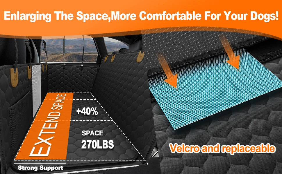 Waterproof Pet Travel Accessories Foldable Dog Car Seat Safety Hammock Trunk Mat Rear Back Seat Protector