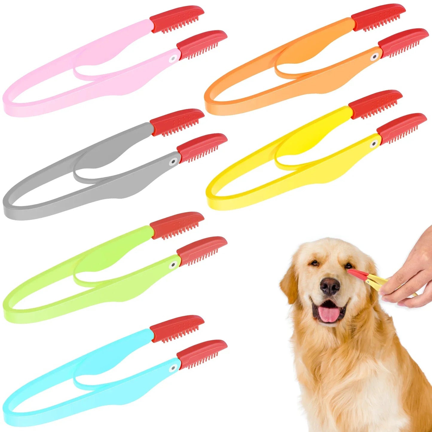 6 Pcs Dog Eye Comb Brush Soft Silicone Pet Tear Stain Remover Portable Grooming Tool Multifunctional Pet Care