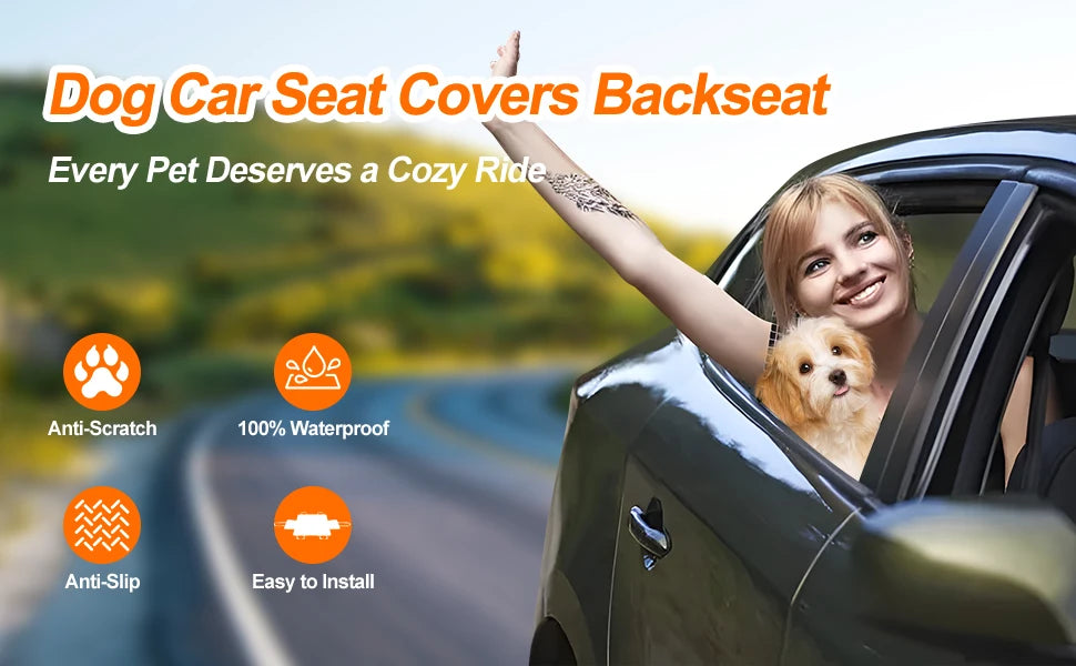 Waterproof Pet Travel Accessories Foldable Dog Car Seat Safety Hammock Trunk Mat Rear Back Seat Protector