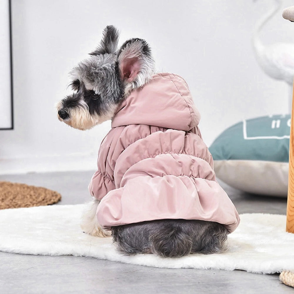 Winter Warm Pet Dog Coat Cute Floral Bubble Dress Soft Comfortable Hoodie for Dogs