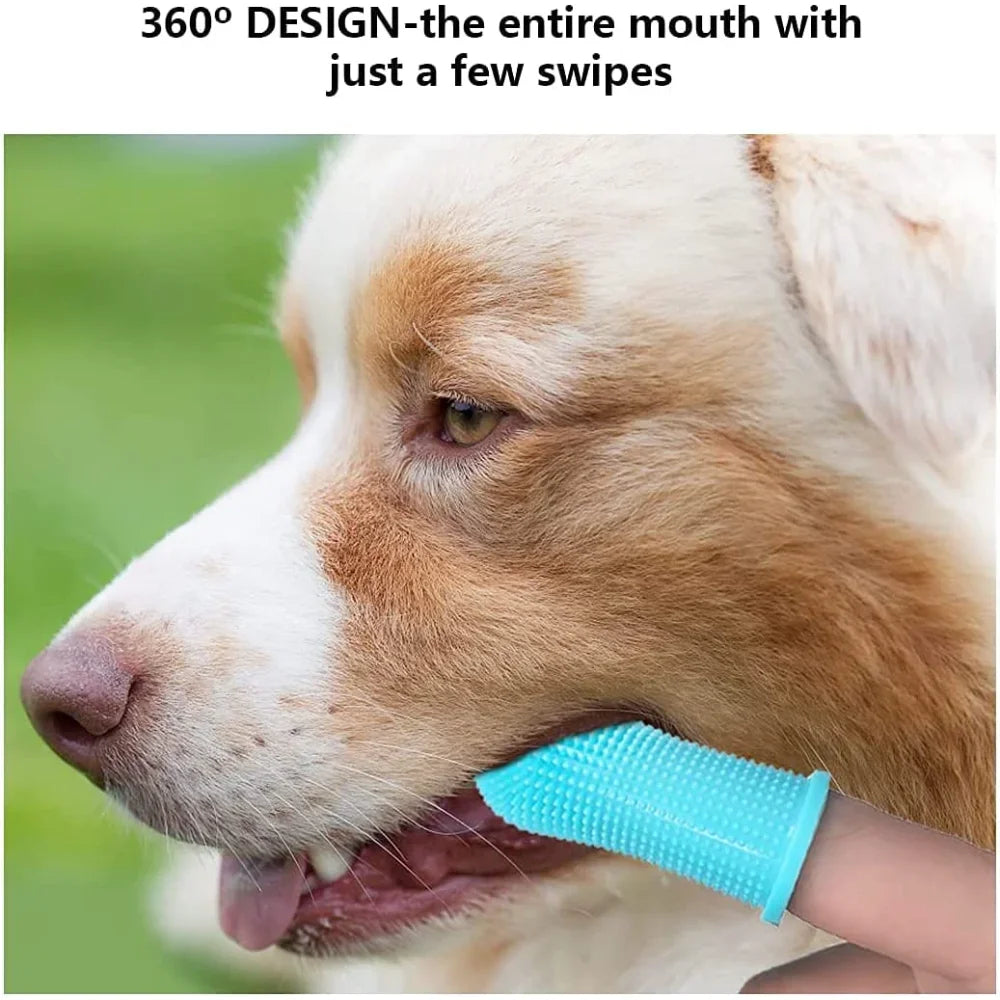 Dog Super Soft Pet Finger Toothbrush for Teeth Cleaning and Bad Breath Care
