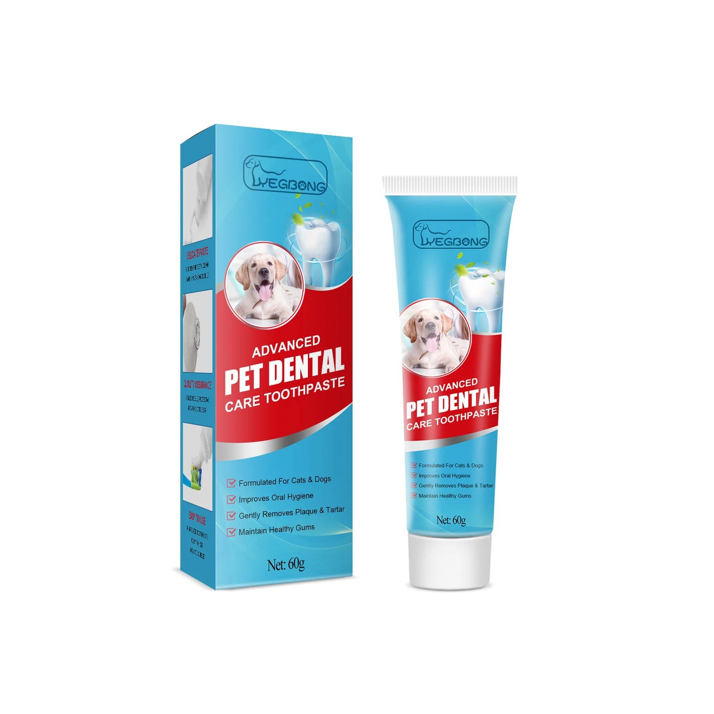 Pet Toothpaste Removes Plaque Freshens Breath Whitens Fights Cavities for Dogs Cats