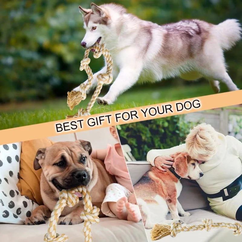 XL Indestructible Rope Dog Toy for Large Dogs 35.4 Inch Strong Knotted Interactive Chew Toy for Aggressive Chewers
