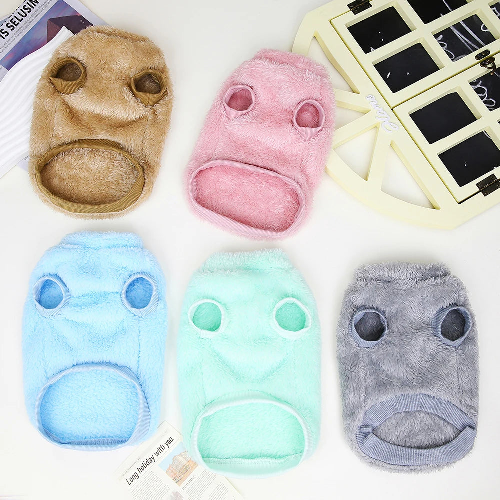 Warm Fur Dog Clothes Puppy Winter Clothes Soft Fleece Small Dogs Sweater Jacket Coat for Chihuahua Yorkie