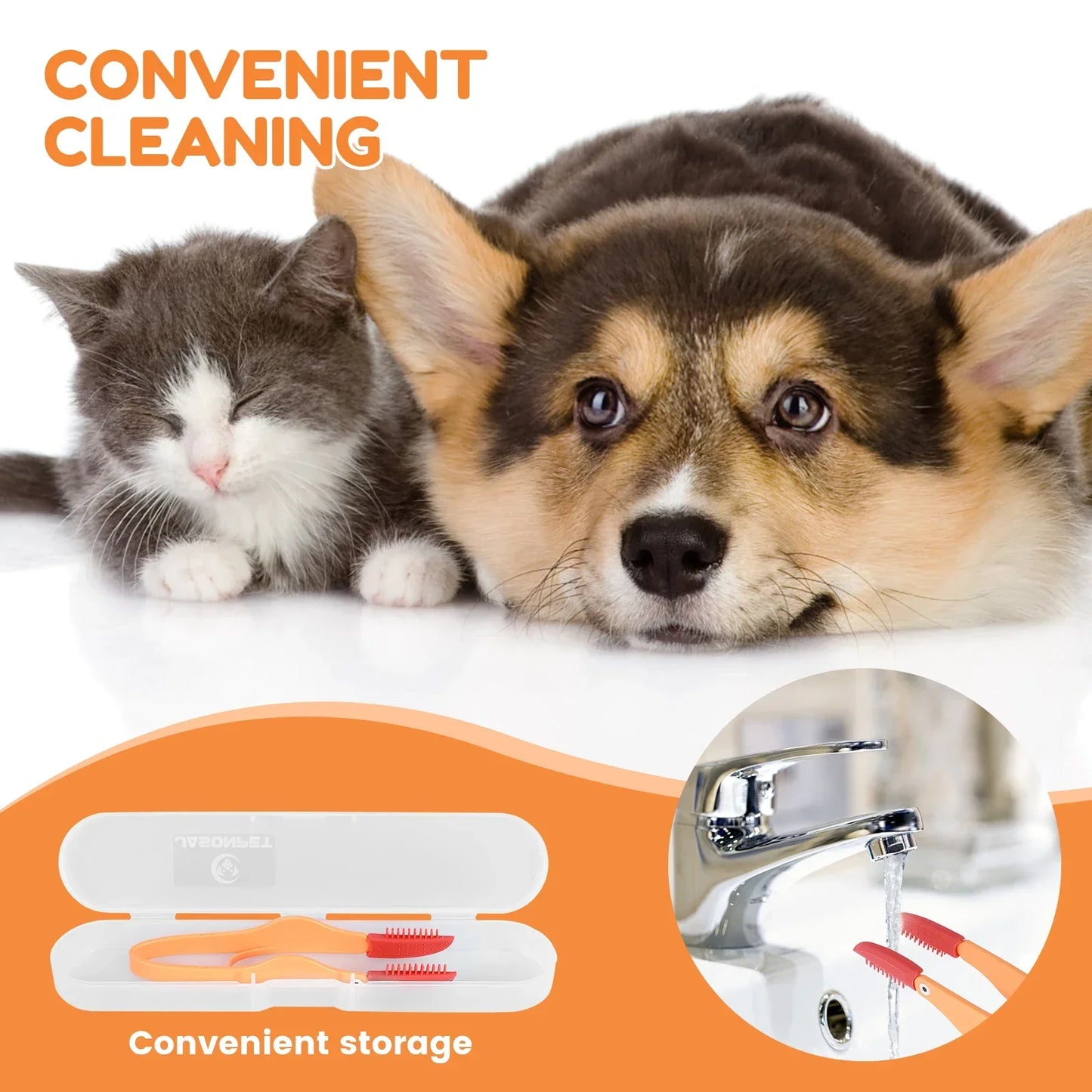 6 Pcs Dog Eye Comb Brush Soft Silicone Pet Tear Stain Remover Portable Grooming Tool Multifunctional Pet Care