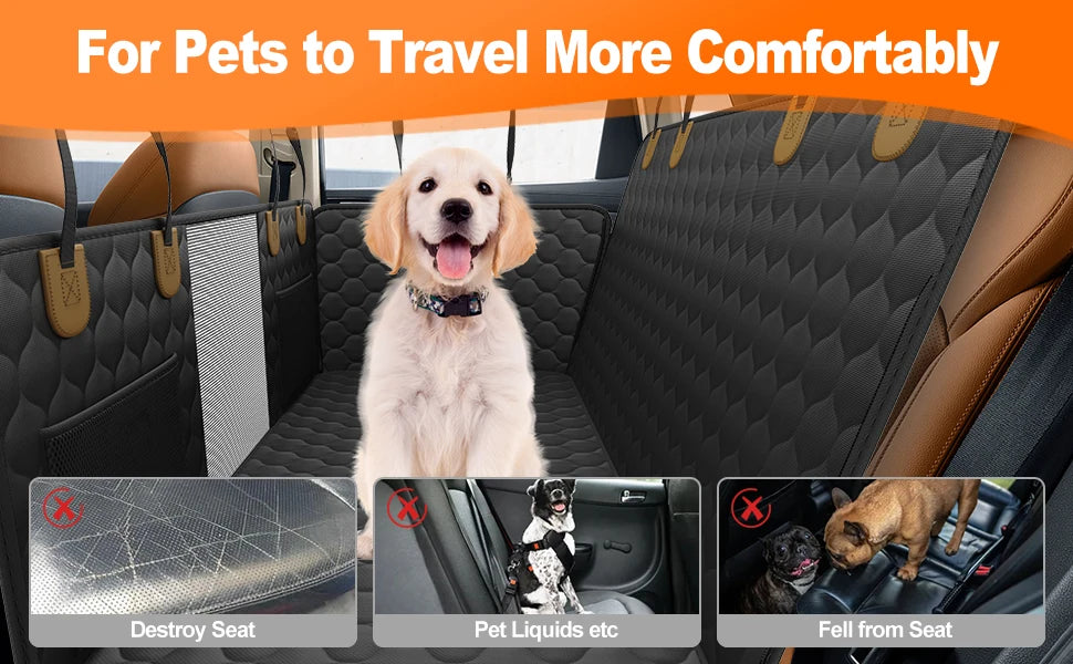 Waterproof Pet Travel Accessories Foldable Dog Car Seat Safety Hammock Trunk Mat Rear Back Seat Protector