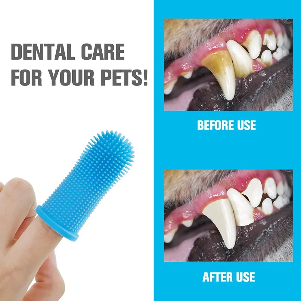 Dog Super Soft Pet Finger Toothbrush for Teeth Cleaning and Bad Breath Care
