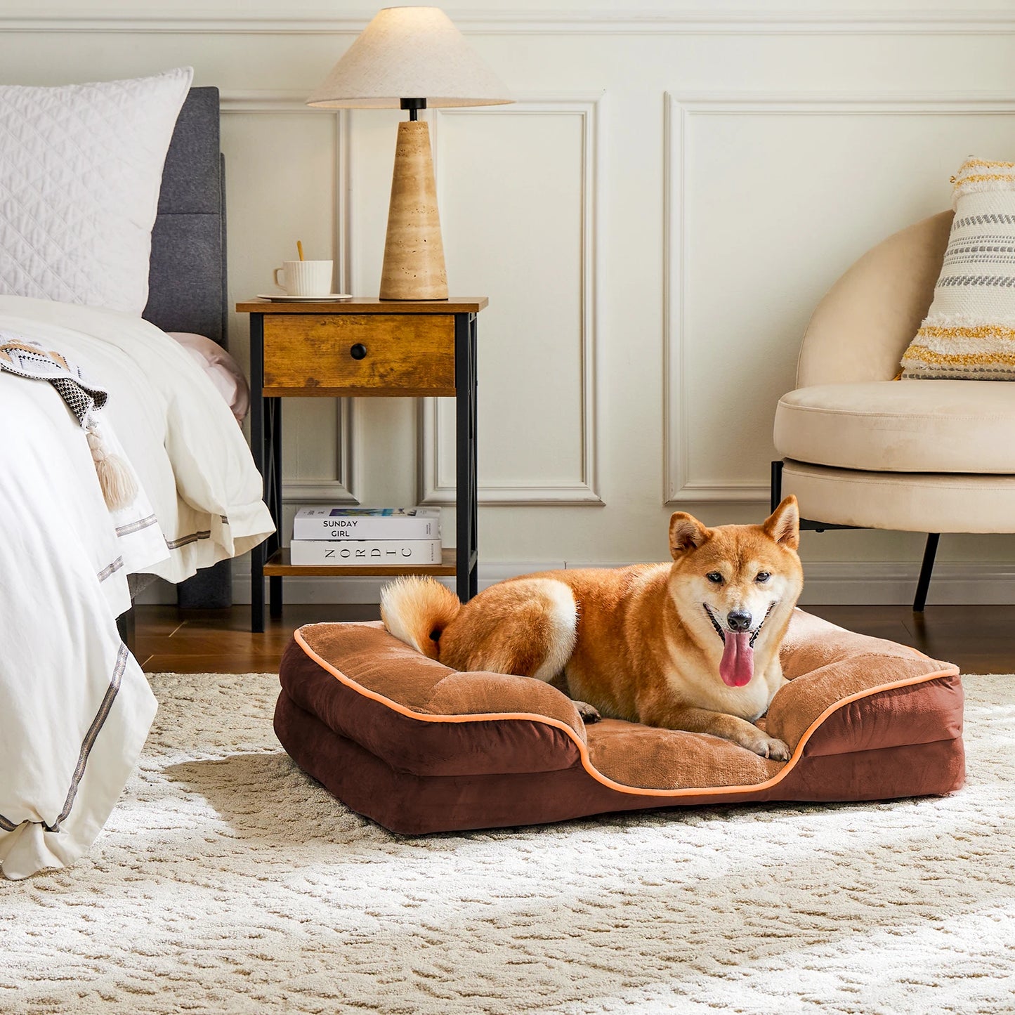 JHK Orthopedic Dog Bed Memory Foam Pet Bed for Small Dogs and Cats Washable Removable Cover Non Slip Base Waterproof Liner