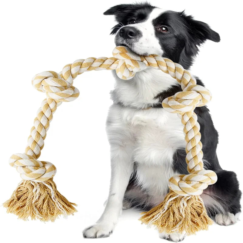 XL Indestructible Rope Dog Toy for Large Dogs 35.4 Inch Strong Knotted Interactive Chew Toy for Aggressive Chewers