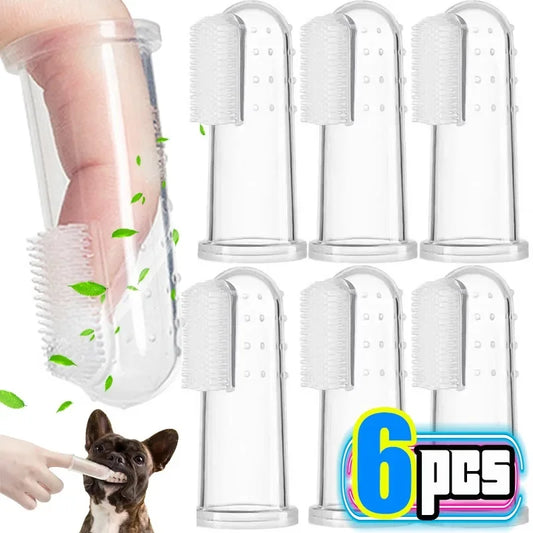 Silicone Soft Pet Finger Cuff Toothbrushes for Dogs and Cats Tartar Removal Teeth Care Tool