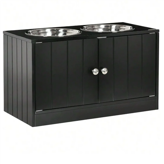 Large Elevated Dog Bowls with Storage Cabinet 44L Capacity Raised Dog Bowl Stand Pet Food Bowl Dog Feeding
