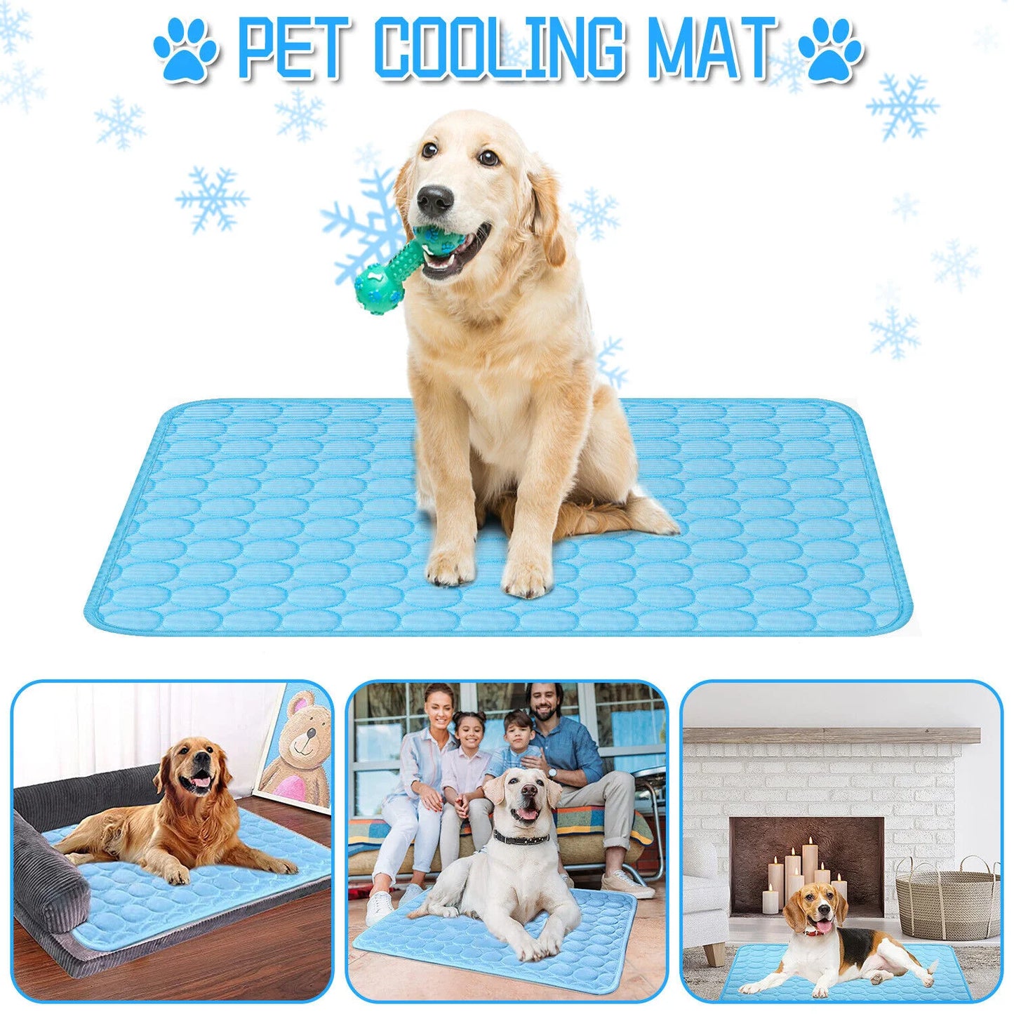 Pet Cooling Mat Cool Pad Cushion for Dogs Cats Puppies Summer Sleeping Bed