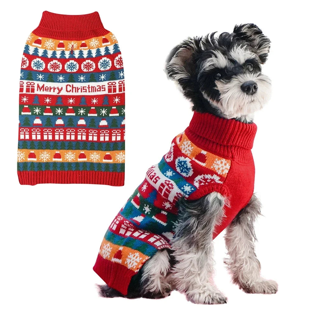 Puppy Sweaters Christmas Pet Clothes Winter Warm Knitwear for Small Dogs Cute Knitted Puppy and Cat Costumes