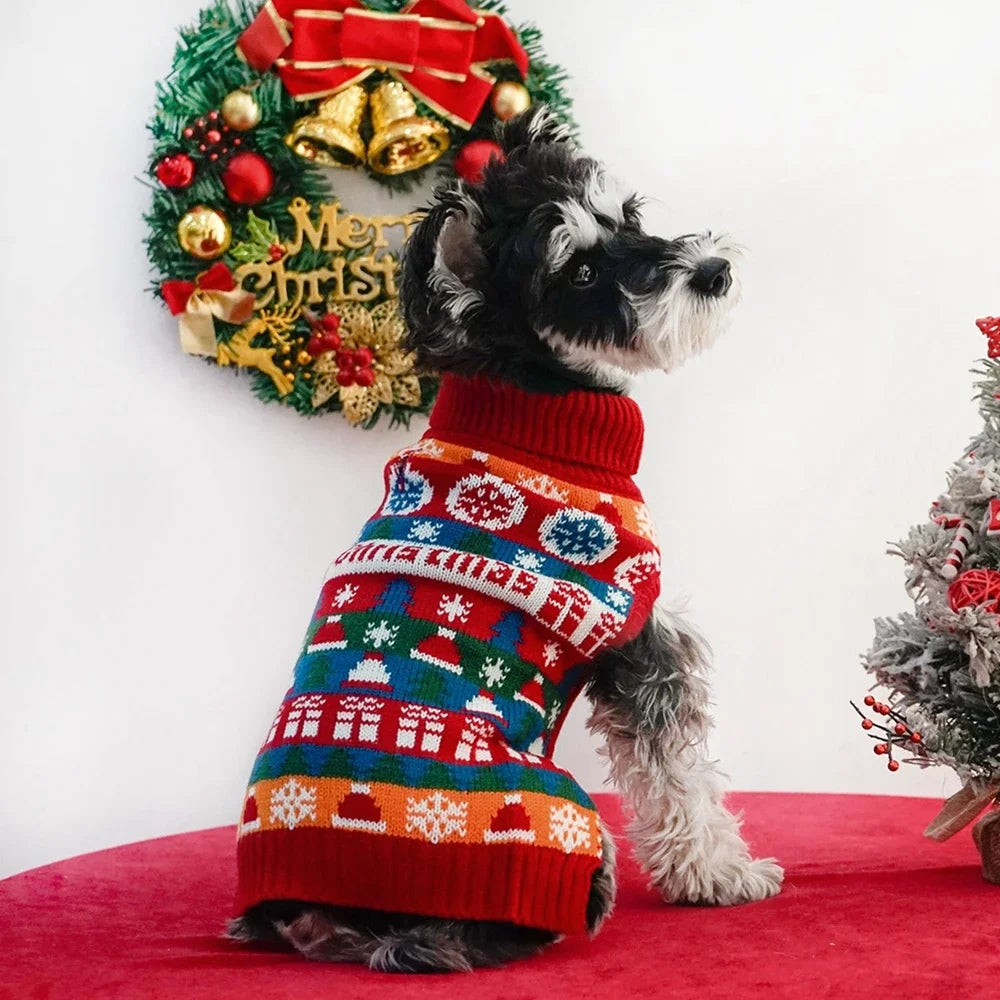 Puppy Sweaters Christmas Pet Clothes Winter Warm Knitwear for Small Dogs Cute Knitted Puppy and Cat Costumes