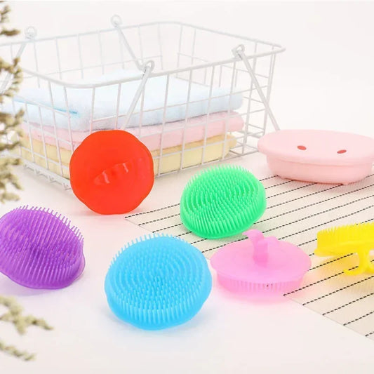 Pet Dog Cat Bath Brush Comb Colorful Round Grooming Massage Device for Dogs and Cats