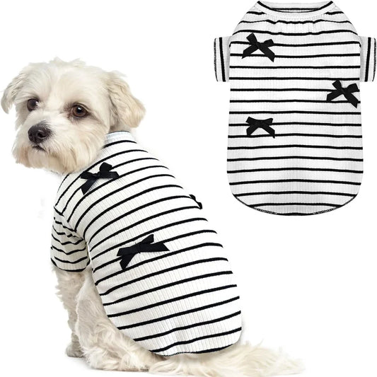 Dog Dresses Pet Dog Princess Stripe Bowknot Dress for Female Dogs and Small Cats Spring Summer Puppy Clothes