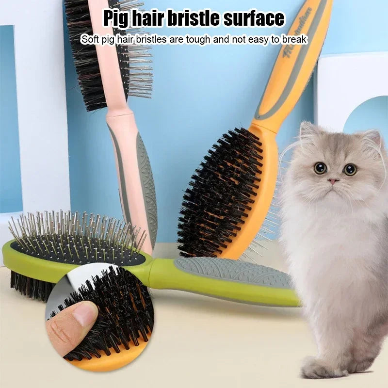 Dog Comb Pet Hair Remover Double Sided Combs for Cats and Dogs Grooming Tools массаж Brush Long Hair Pet Cleaning Products
