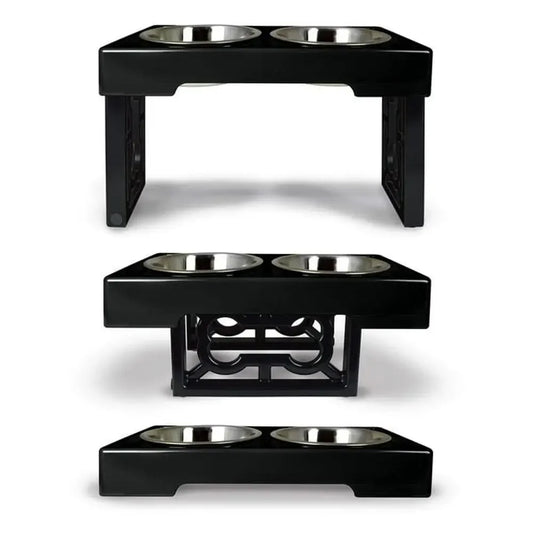 Adjustable Raised Dog Feeder Stainless Steel Bowl 7 Cups Dry Food Elevated Pet Feeding Promotes Healthy Digestion