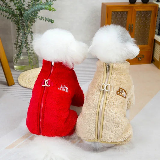 Winter Overalls for Dogs and Cats Zipper Coat Warm Jumpsuit Pet Jacket Small Maltese Chihuahua Bulldog Onesies