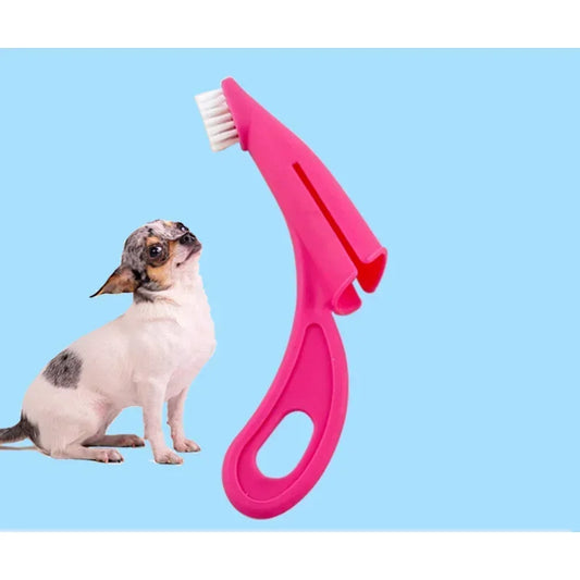1Pcs Pet Finger Toothbrush Teddy Dog Brush Bad Breath Tartar Teeth Tool Dog Cat Cleaning Supplies 2 Colors