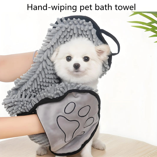 Plush Microfiber Pet Towel - Quick-Dry & Ultra Absorbent Hypoallergenic for Dogs Cats