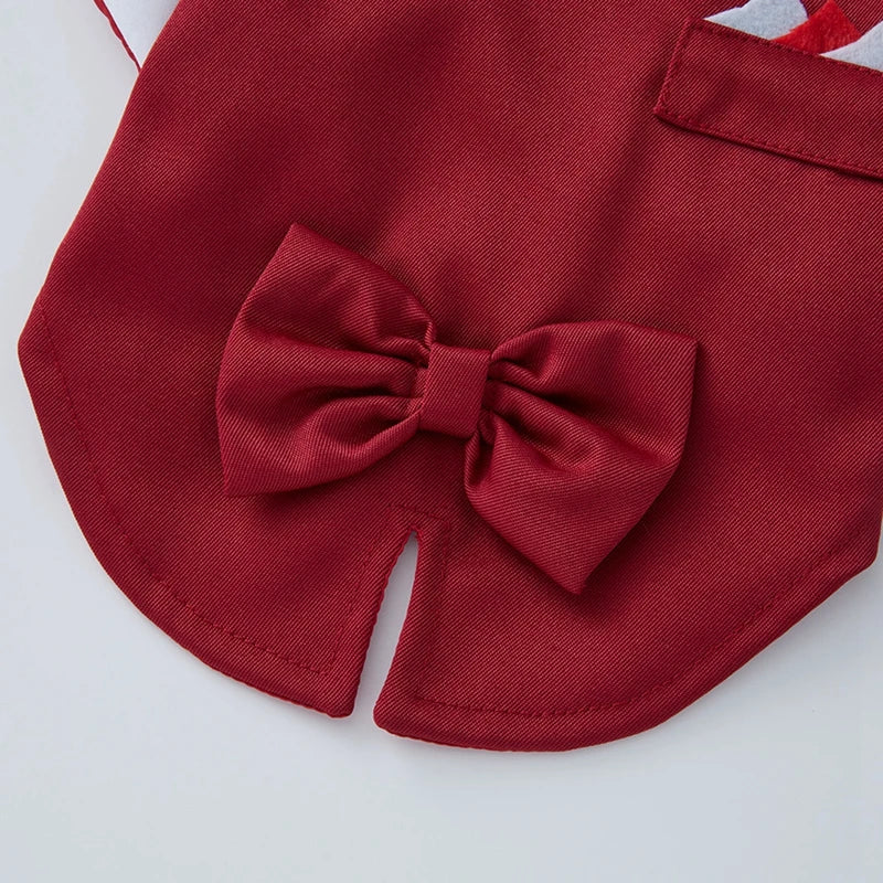Pet Dog Tuxedo Formal Wedding Party Suit for Small Medium Dogs with Bow Tie Shirt Gentleman's Costume
