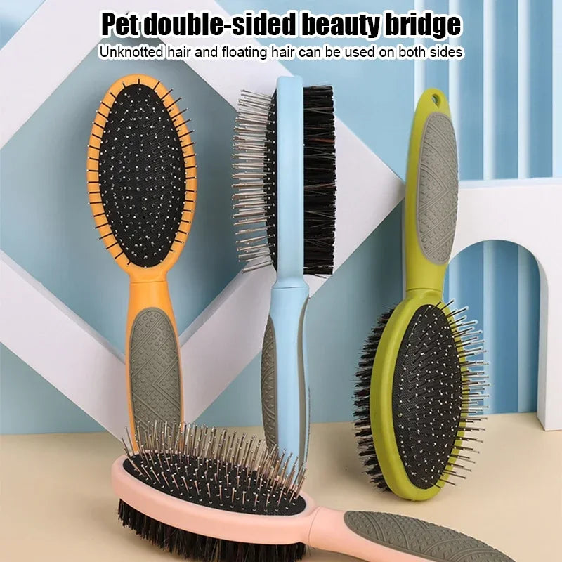 Dog Comb Pet Hair Remover Double Sided Combs for Cats and Dogs Grooming Tools массаж Brush Long Hair Pet Cleaning Products