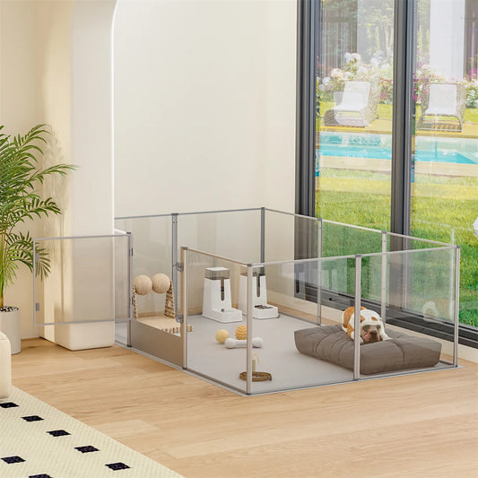 180cm Whelping Playpen Clear Acrylic Dog Playpen Fence