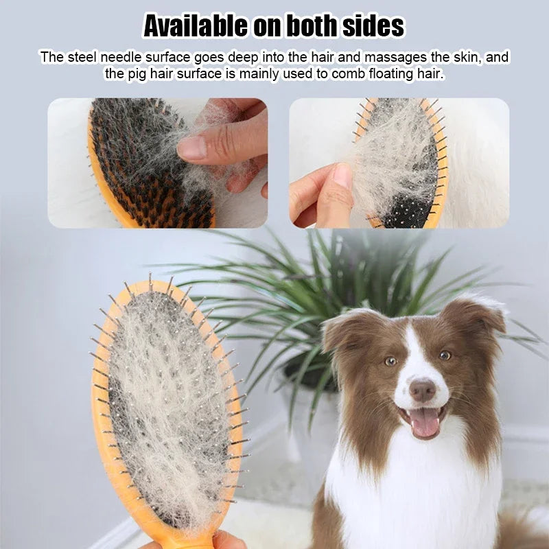 Dog Comb Pet Hair Remover Double Sided Combs for Cats and Dogs Grooming Tools массаж Brush Long Hair Pet Cleaning Products