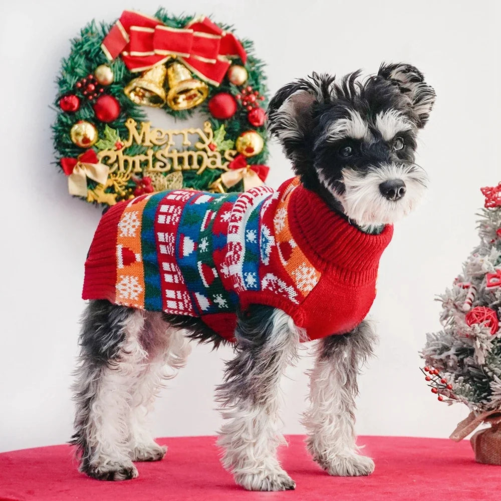 Puppy Sweaters Christmas Pet Clothes Winter Warm Knitwear for Small Dogs Cute Knitted Puppy and Cat Costumes