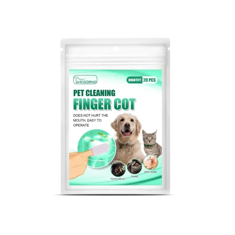 20-Piece Dog Toothbrush and Wet Wipes for Easy Pet Dental Care for Dogs and Cats