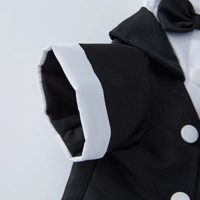 Pet Dog Tuxedo Formal Wedding Party Suit for Small Medium Dogs with Bow Tie Shirt Gentleman's Costume