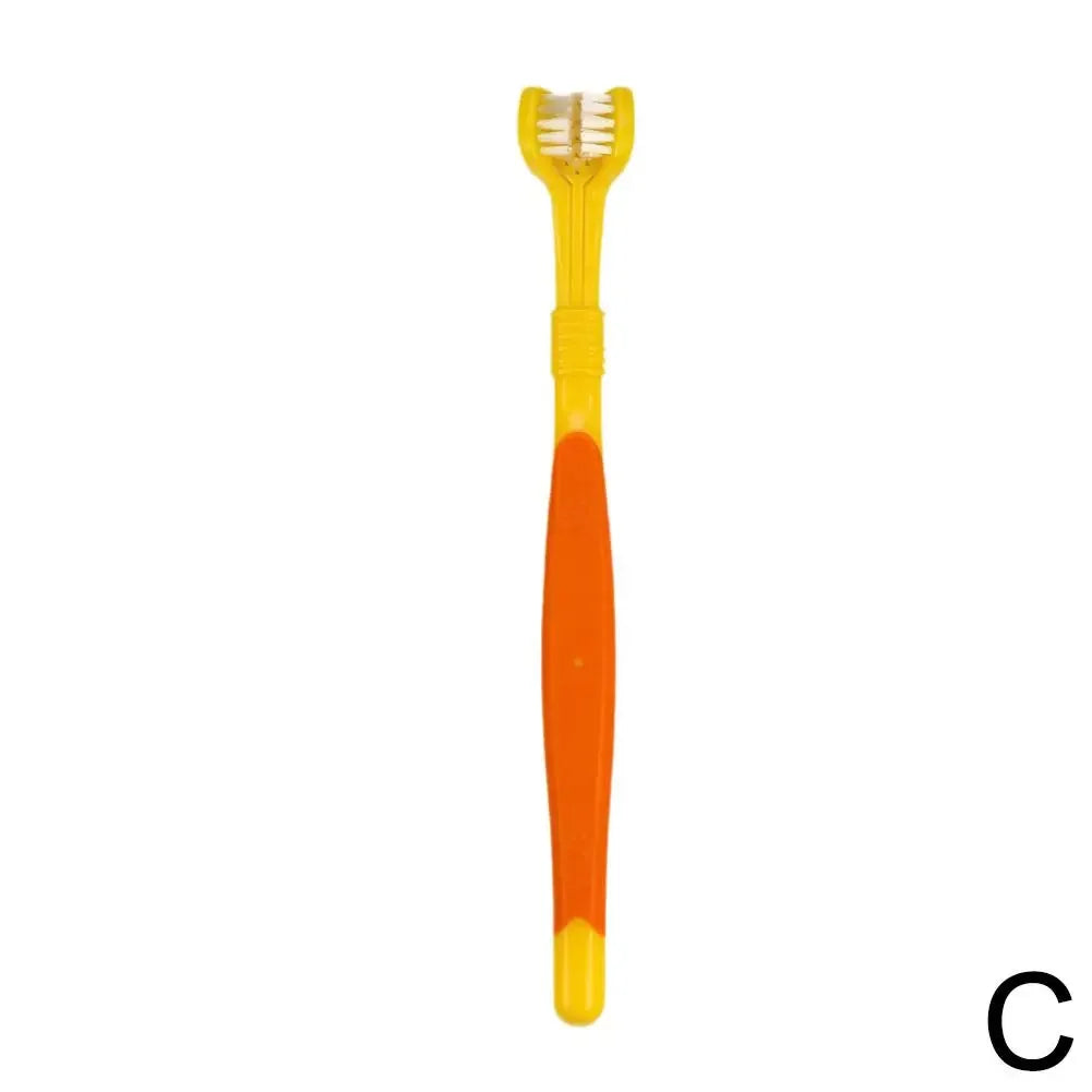 Three Sided Pet Toothbrush Three-Head Pet Toothbrush For Dogs And Cats Oral Cleaning Brush Care Products Tool Wholesale Dog