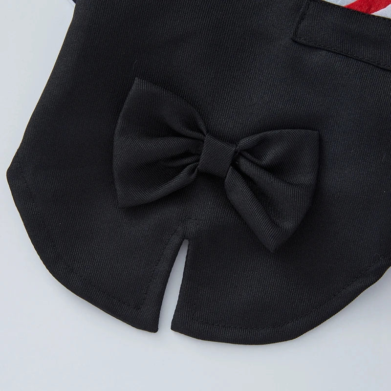 Pet Dog Tuxedo Formal Wedding Party Suit for Small Medium Dogs with Bow Tie Shirt Gentleman's Costume