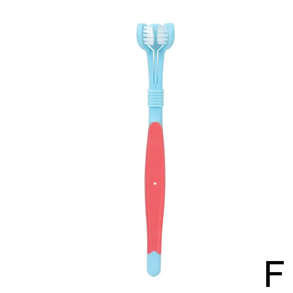 Three Sided Pet Toothbrush Three-Head Pet Toothbrush For Dogs And Cats Oral Cleaning Brush Care Products Tool Wholesale Dog