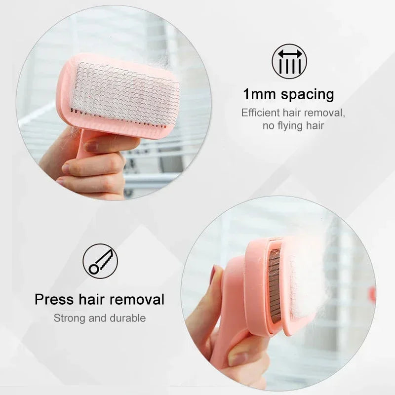 Self Cleaning Slicker Dog and Cat Brush with Massage Particles for Loose Hair Removal Pet Grooming Supplies