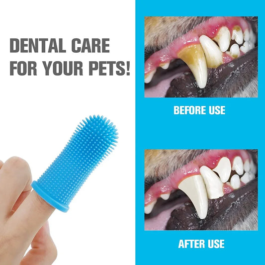 Dog Super Soft Pet Finger Toothbrush for Teeth Cleaning and Bad Breath Care