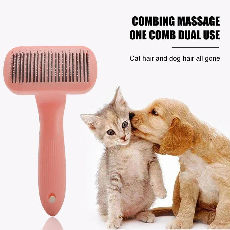 Self Cleaning Slicker Dog and Cat Brush with Massage Particles for Loose Hair Removal Pet Grooming Supplies